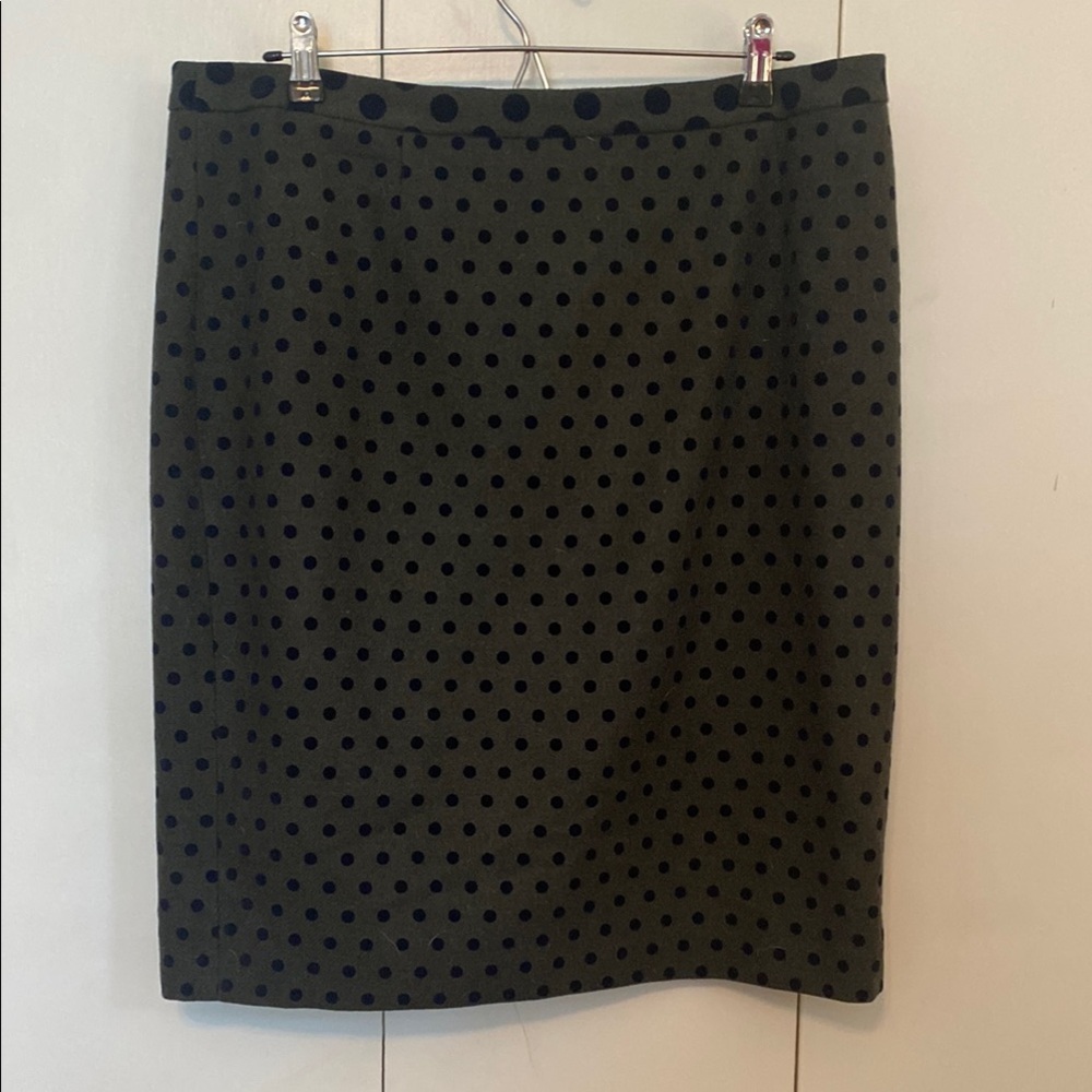 Boden olive green Polka Dot Pencil Skirt